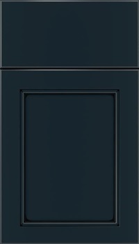 Templeton Maple recessed panel cabinet door in Gunmetal Blue with Black glaze